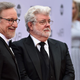 Steven Spielberg and George Lucas at the American Film Institute’s 44th Life Achievement Award Gala Tribute to John Williams on June 9, 2016, in Hollywood.